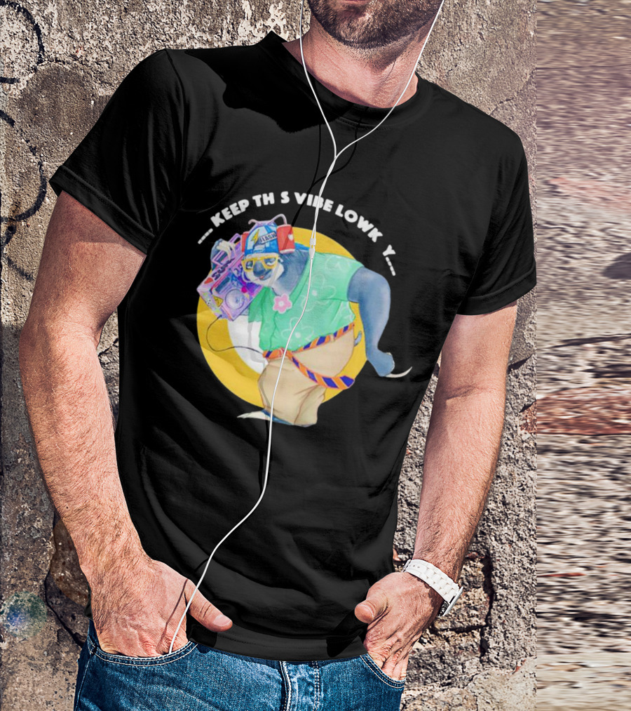 Sloth Keeping This Vibe Lowkey With Boombox And Sunglasses T-Shirt