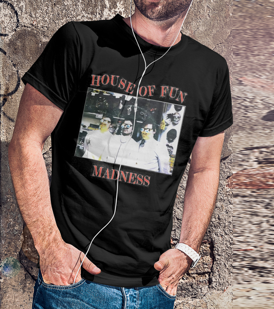 Madness House Of Fun 1980s Band Photo With Mask Collection T-Shirt