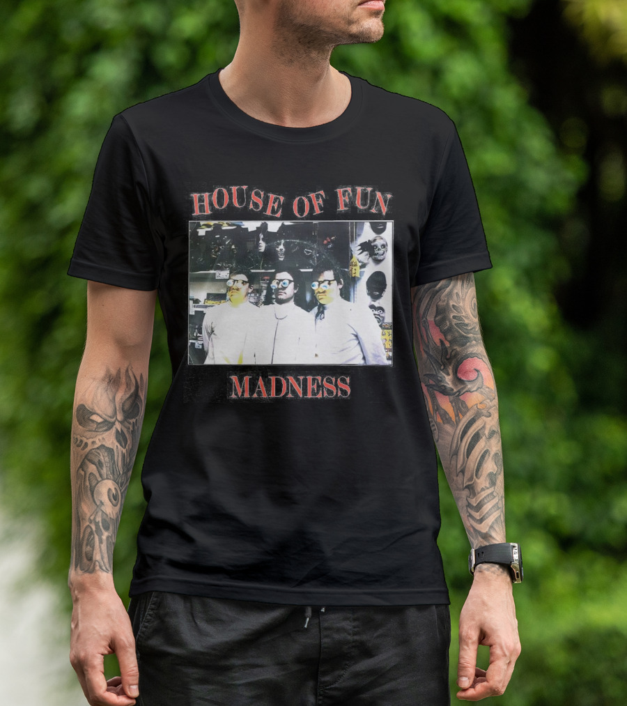 Madness House Of Fun 1980s Band Photo With Mask Collection T-Shirt