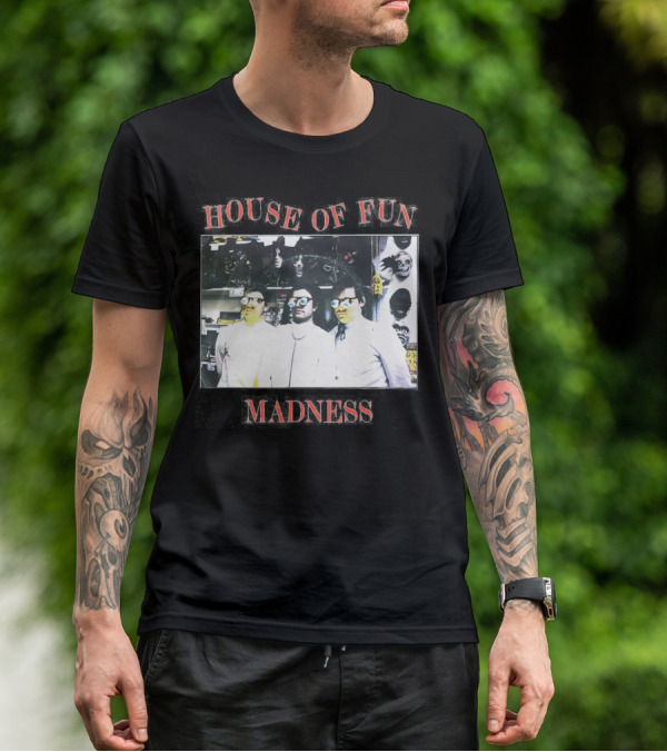 Madness House Of Fun 1980s Band Photo With Mask Collection T-Shirt