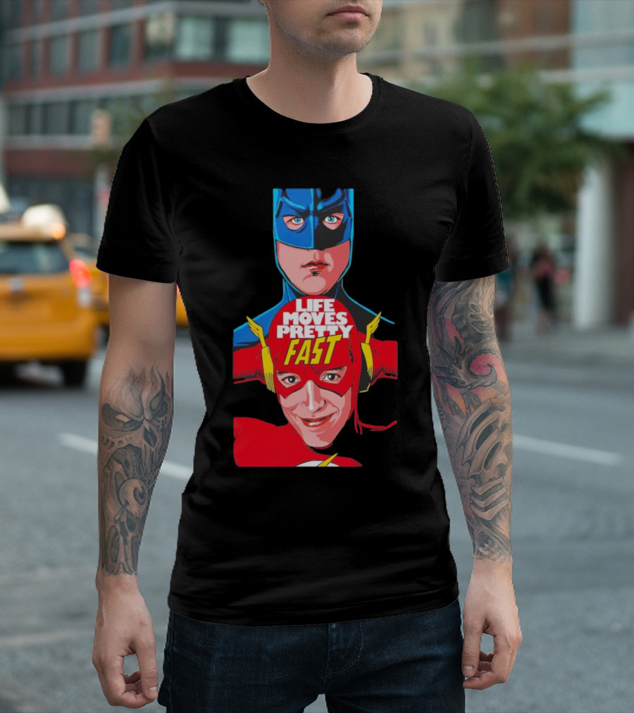 Life Moves Pretty Fast Batman And Flash Crossover T-Shirt