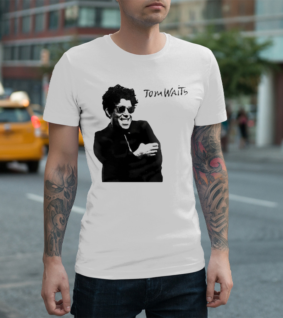 Tom Waits Black and White Sunglasses T-Shirt