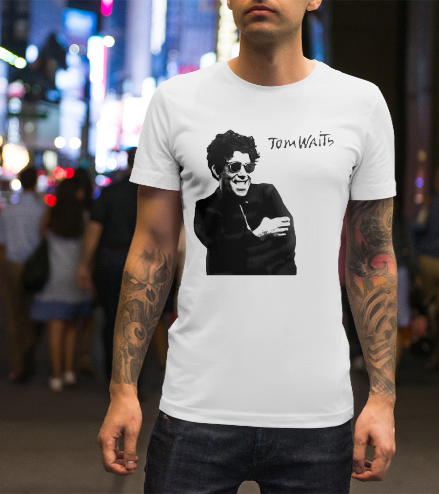 Tom Waits Black And White Sunglasses T-Shirt