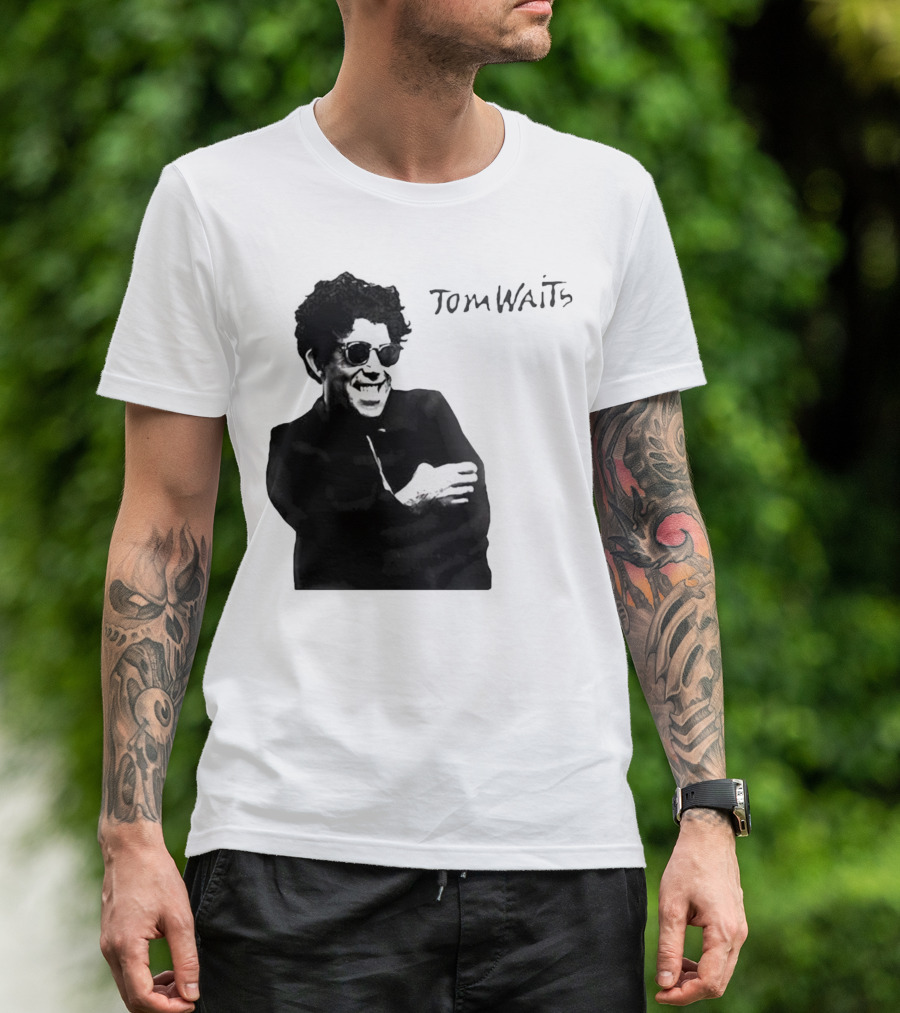 Tom Waits Black And White Sunglasses T-Shirt