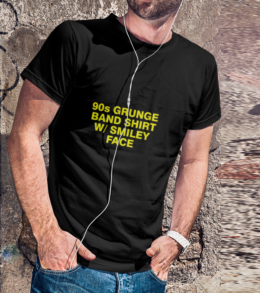 90s Grunge Band Shirt Smiley Face T-Shirt