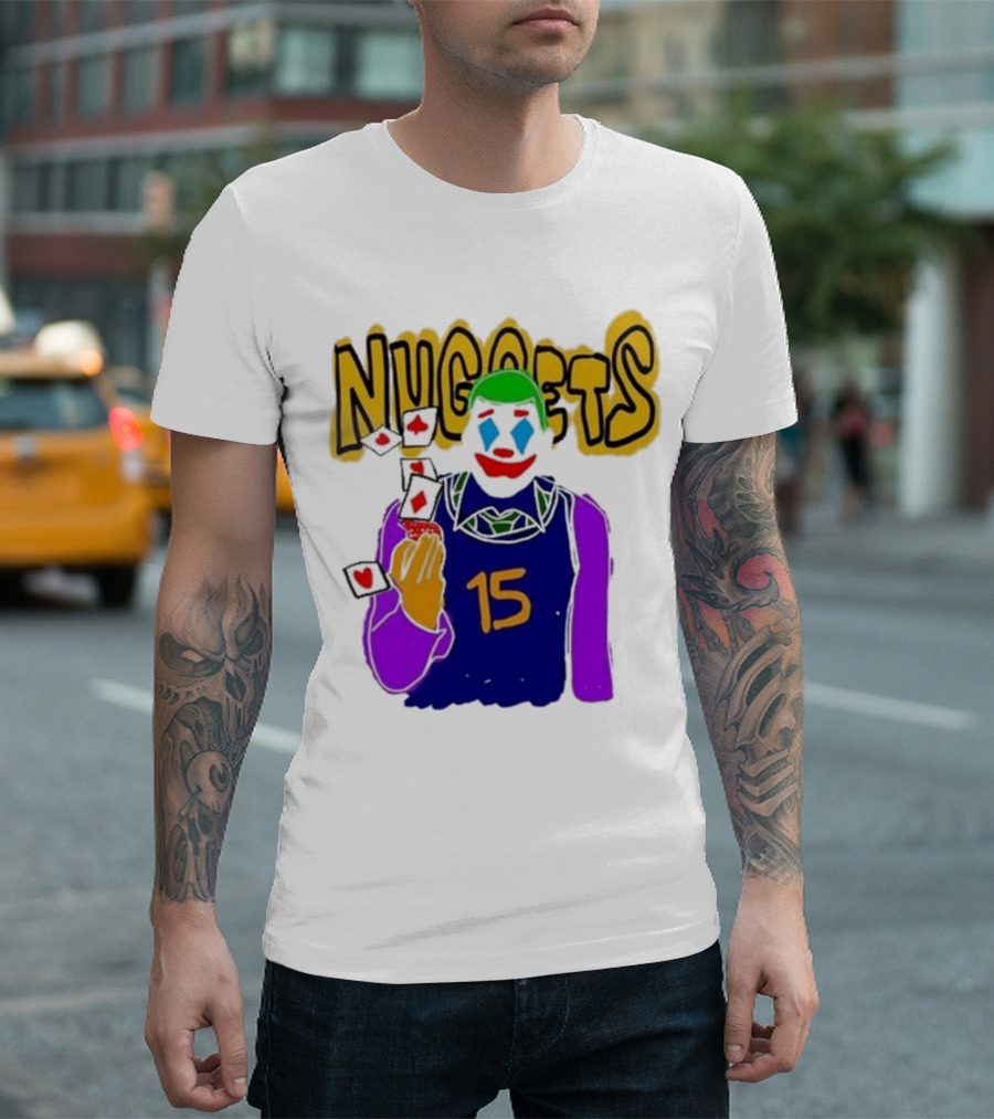 Nuggets Clown 15 Nikola Jokic Joker Basketball NBA T-Shirt