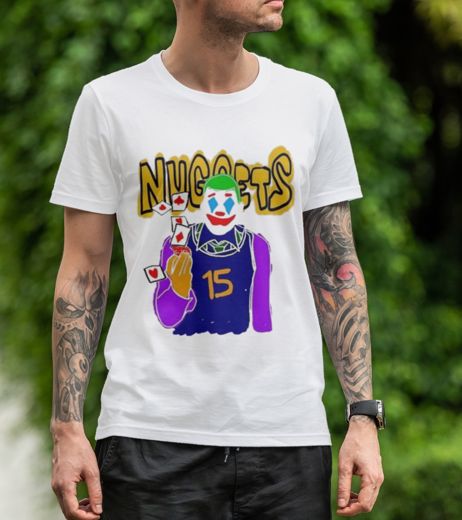 Nuggets Clown 15 Nikola Jokic Joker Basketball NBA T-Shirt