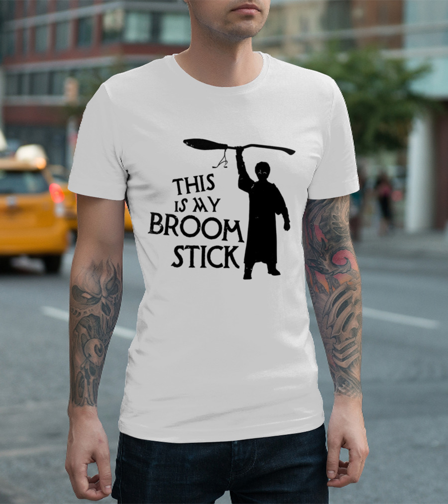 This Is My Broom Stick Silhouette Wizard T-Shirt