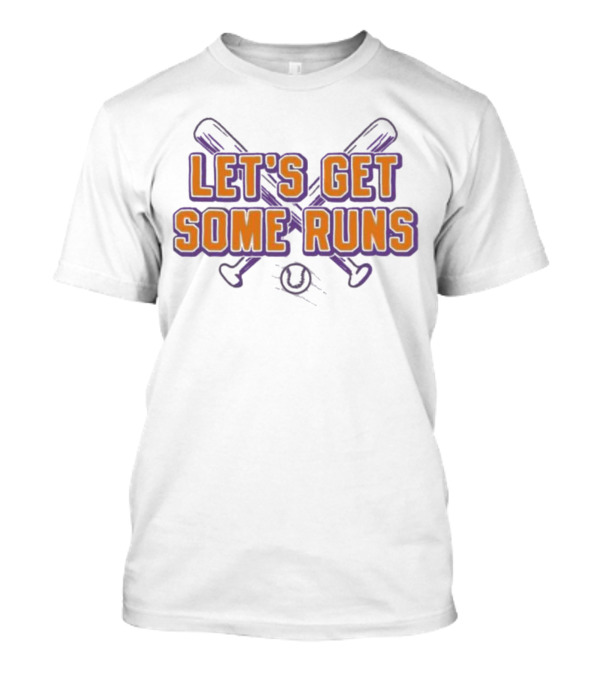 Clemson Tigers Let's Get Some Runs Baseball Bats And Ball T-Shirt