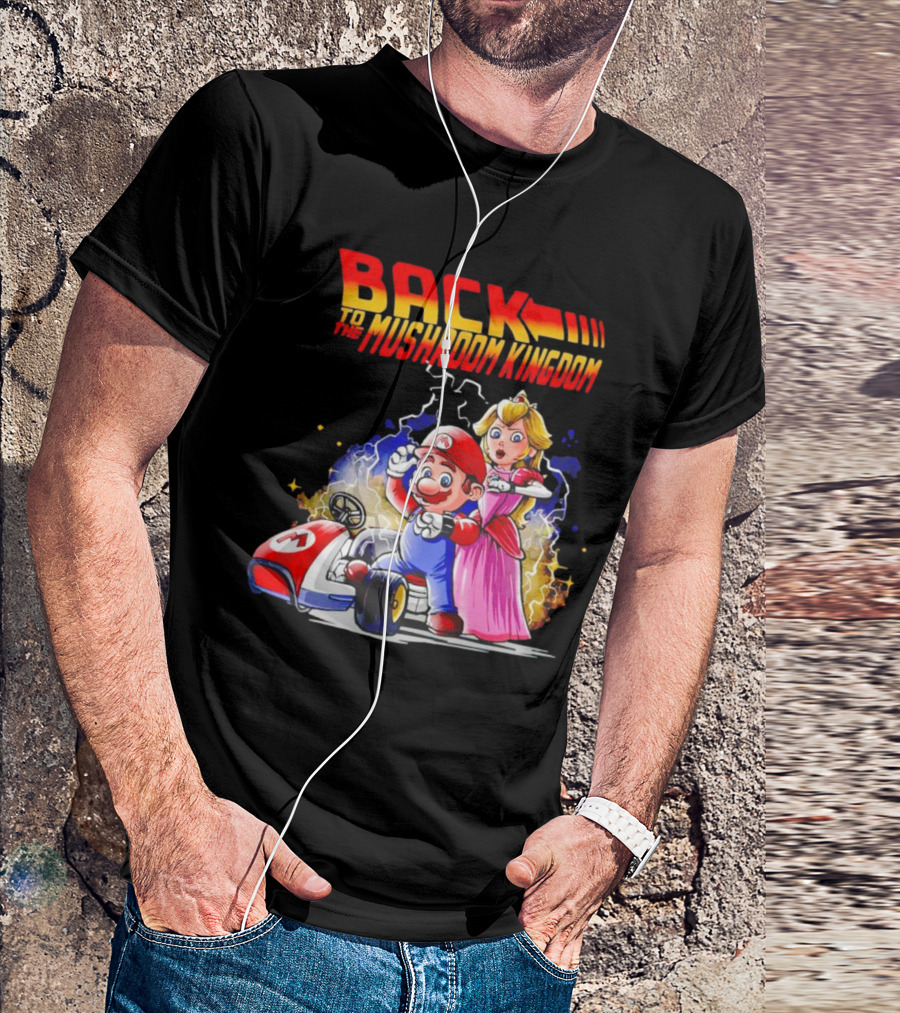 Back To The Mushroom Kingdom Mario Princess Kart Lightning Retro Adventure T-Shirt