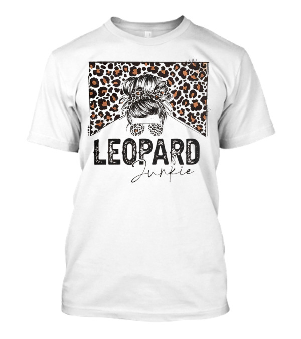 Leopard Junkie Messy Bun With Leopard Print Bow And Sunglasses T-Shirt