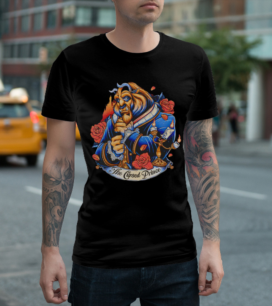 The Beast The Cursed Prince Roses and Candle Companion Scene T-Shirt