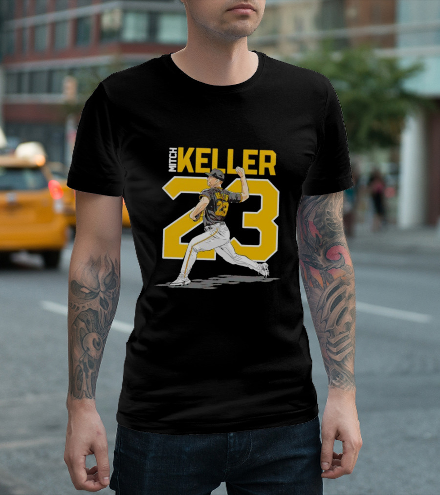 Mitch Keller 23 Pittsburgh Pirates Pitching Action T-Shirt