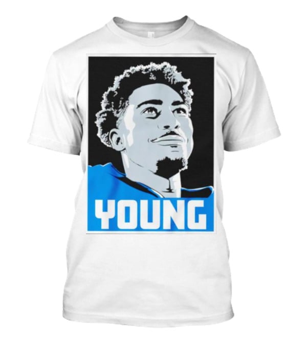 Bryce Young Football Portrait Black And Blue Young T-Shirt
