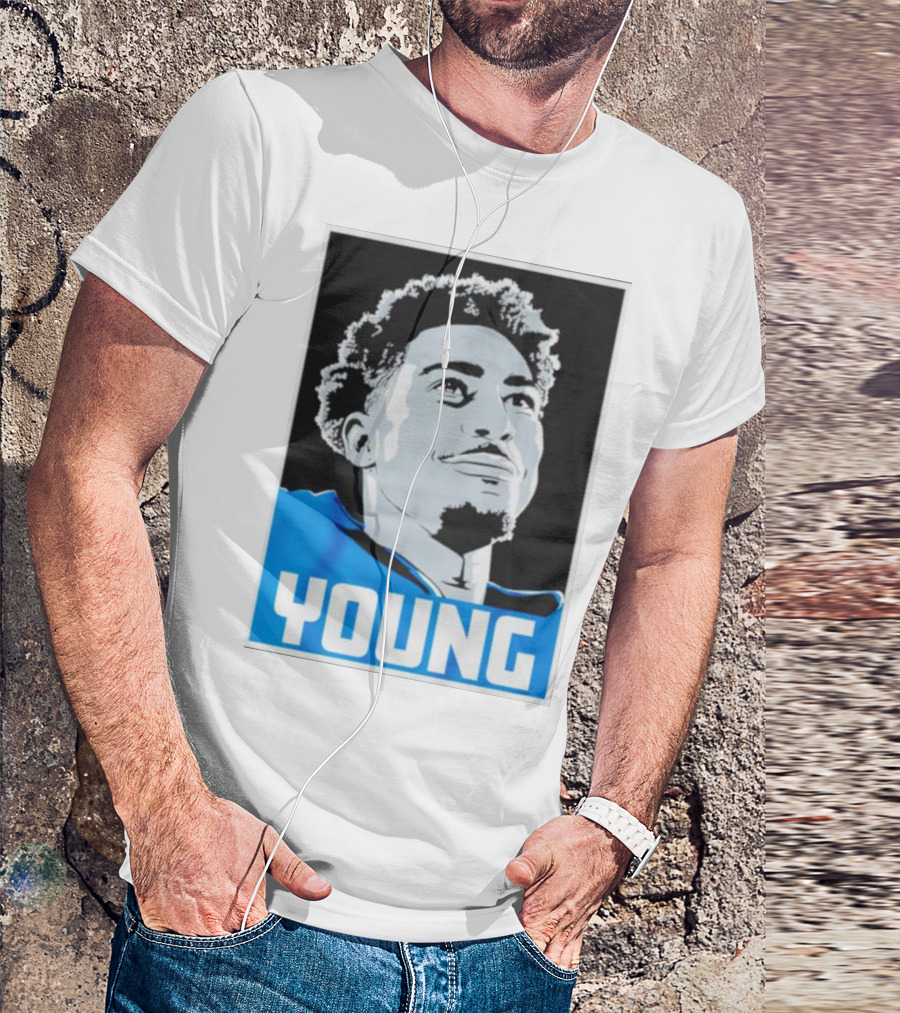 Bryce Young Football Portrait Black And Blue Young T-Shirt