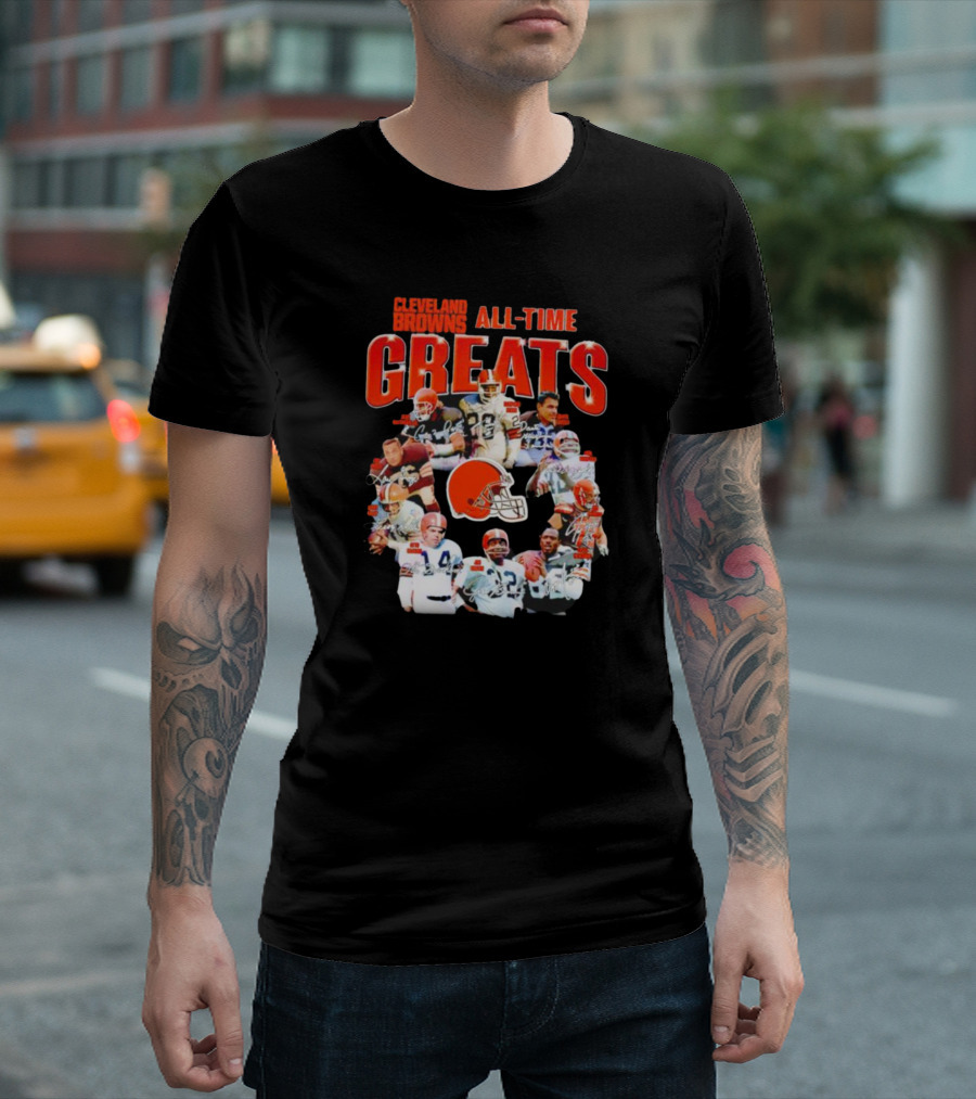 Cleveland Browns All-Time Greats Signatures Legends Icons Team Photos Football T-Shirt
