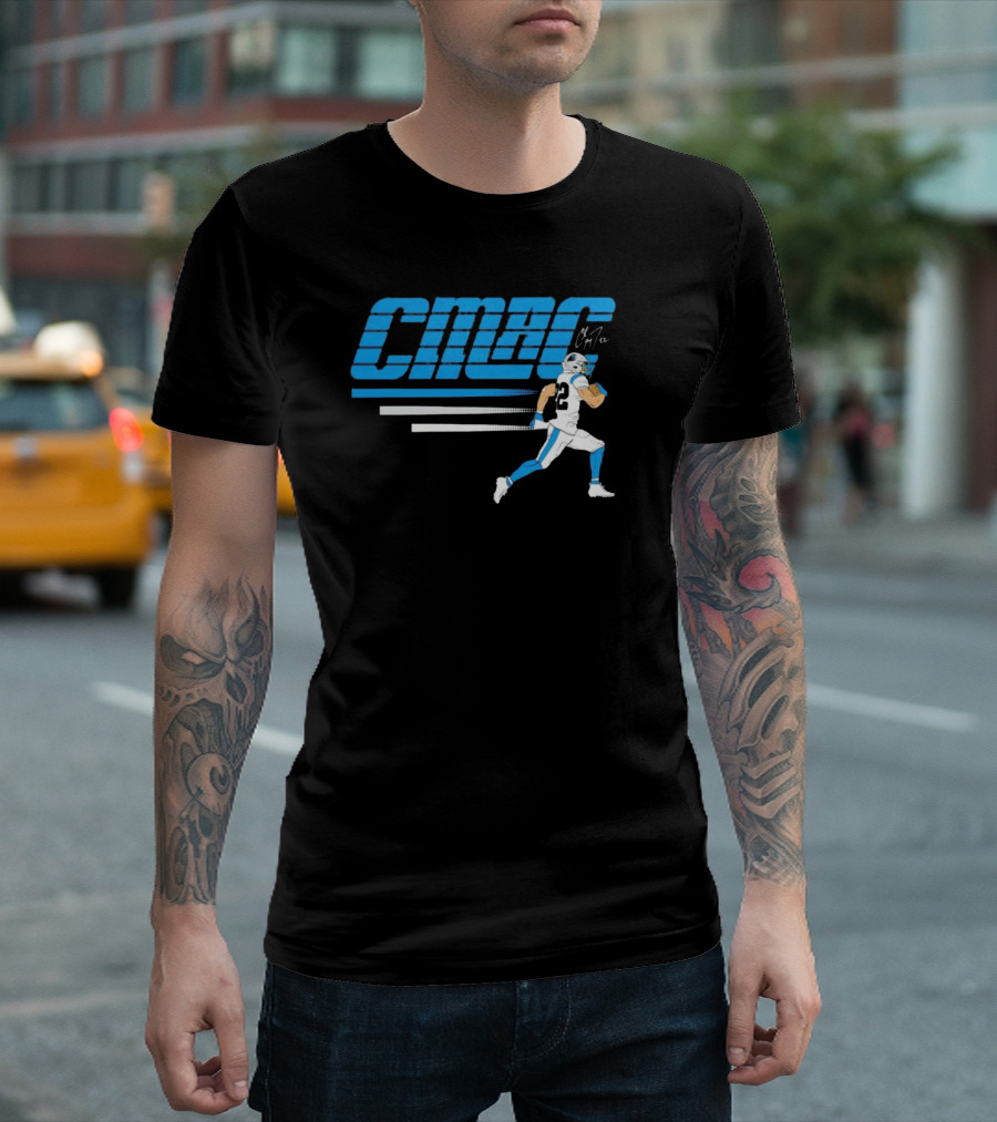 C-Mac Christian McCaffrey Running Carolina Panthers T-Shirt