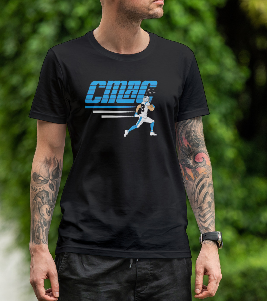 C-Mac Christian McCaffrey Running Carolina Panthers T-Shirt