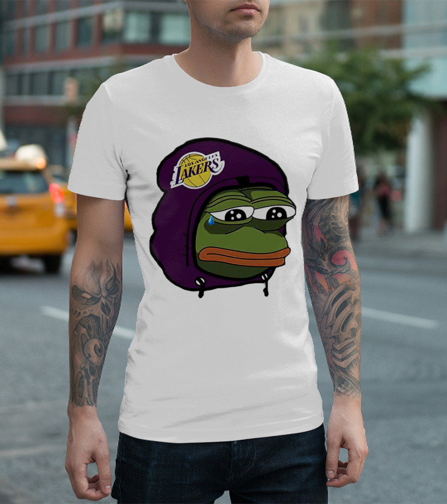 Pepe The Frog Sad Los Angeles Lakers Hoodie Face T-Shirt