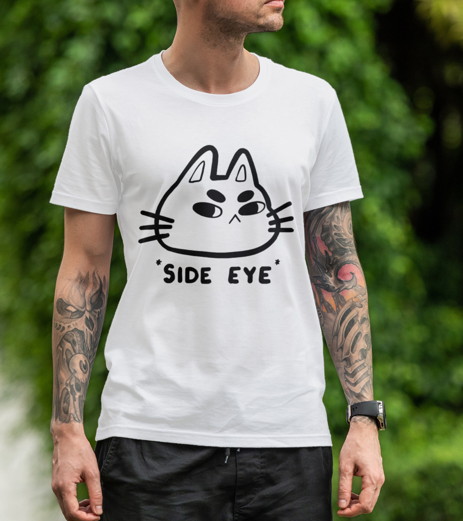 Chocolettchoo Side Eye Cat Drawing T-Shirt