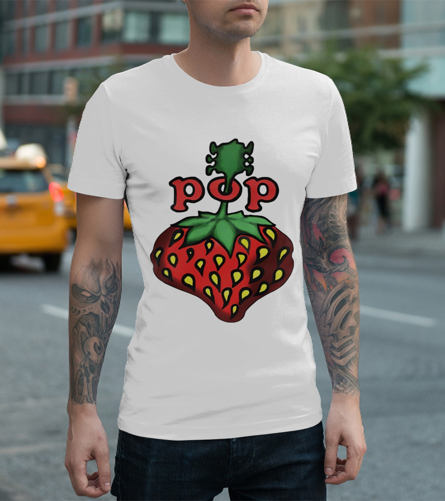 Strawberry Fields Pop Festival Logo with Strawberry T-Shirt