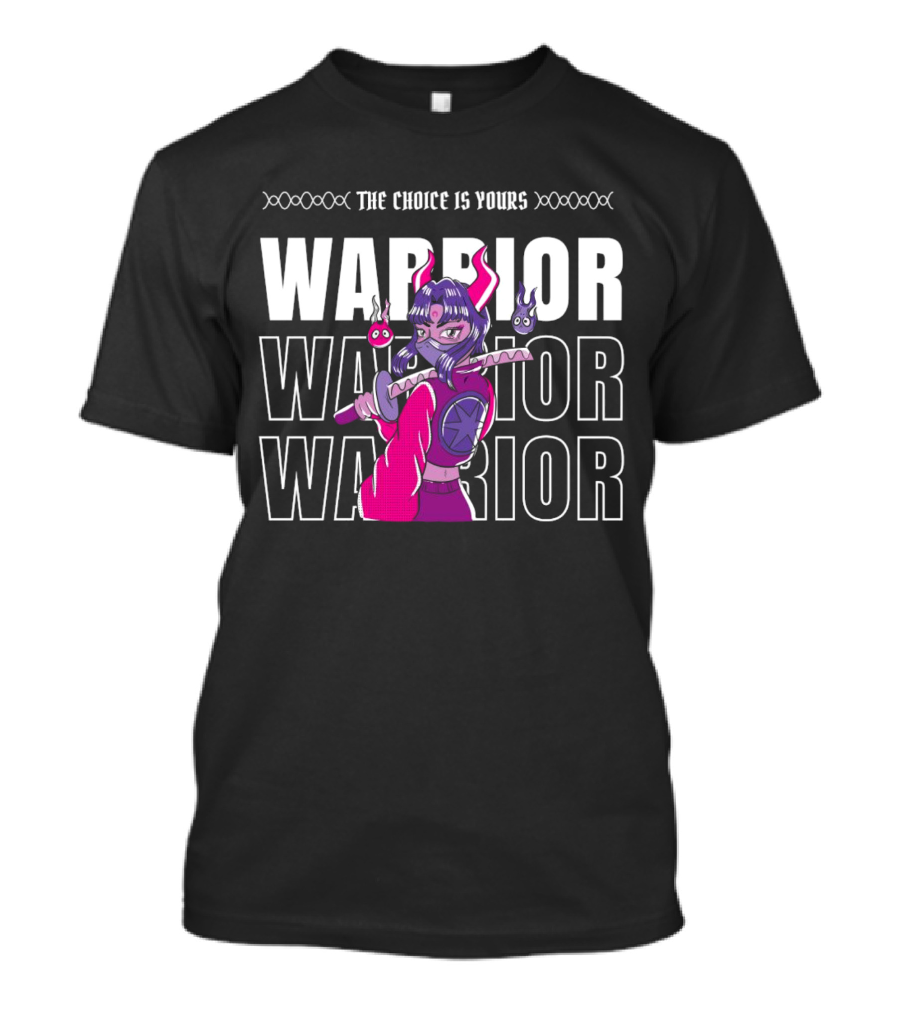 THE CHOICE IS YOURS WARRIOR MULTIPLE TIMES WITH ANIME CHARACTER HOLDING SWORD T-Shirt