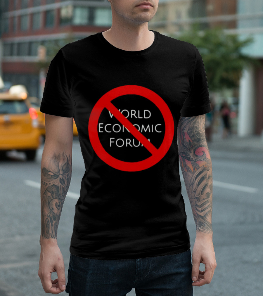 World Economic Forum Red Prohibition Circle T-Shirt