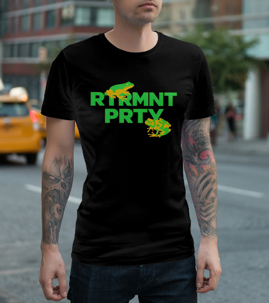 Rtrmnt Prty with Green Frogs T-Shirt
