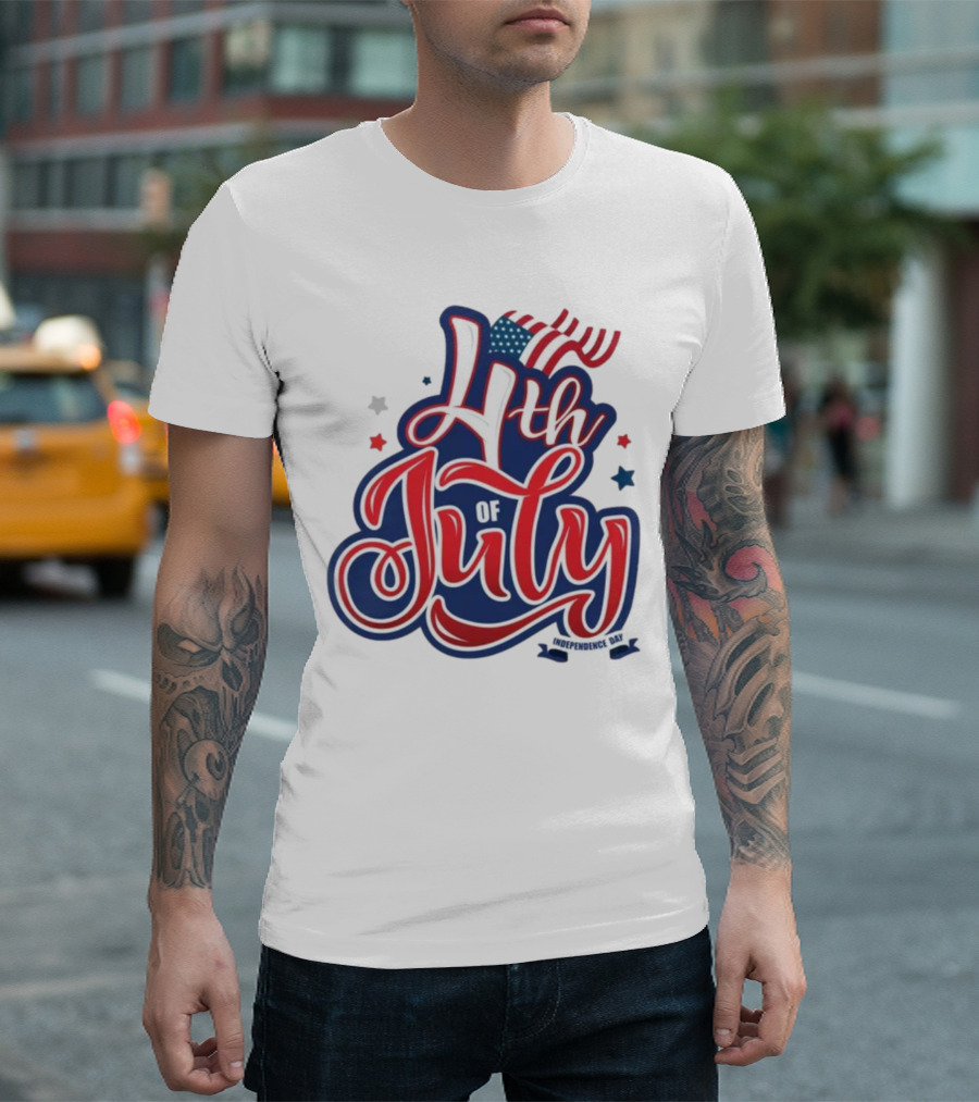 4th Of July USA Independence Day Celebration With American Flag T-Shirt