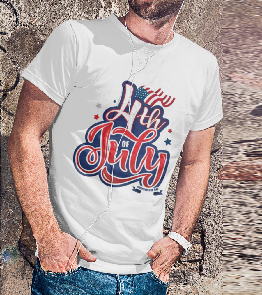 4th Of July USA Independence Day Celebration With American Flag T-Shirt