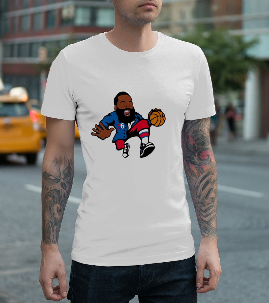 James Harden Cartoon 76 Basketball Philadelphia T-Shirt