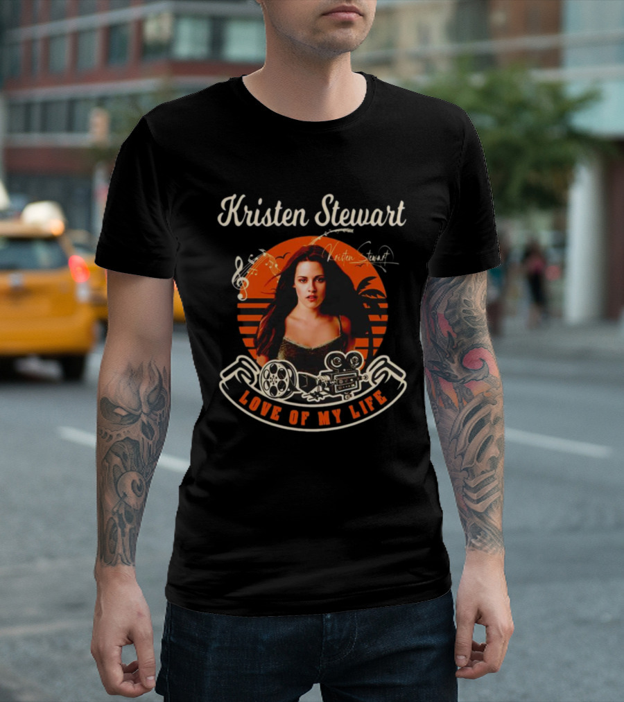 Kristen Stewart Love of My Life Signature Film Music Palm Trees T-Shirt