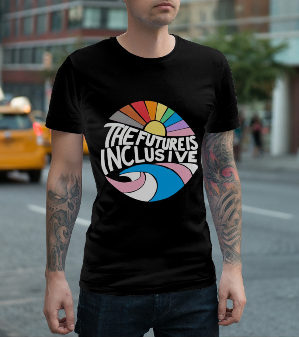 The Future Is Inclusive Rainbow Pride Wave Sunburst T-Shirt