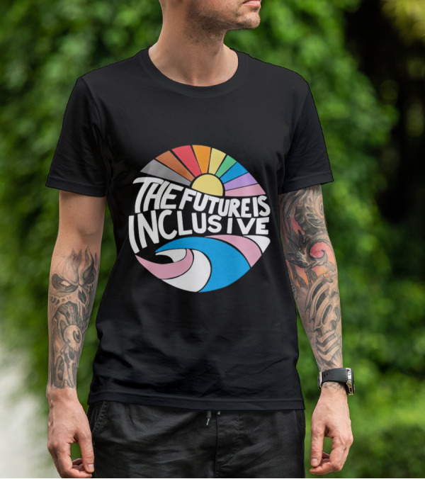 The Future Is Inclusive Rainbow Pride Wave Sunburst T-Shirt
