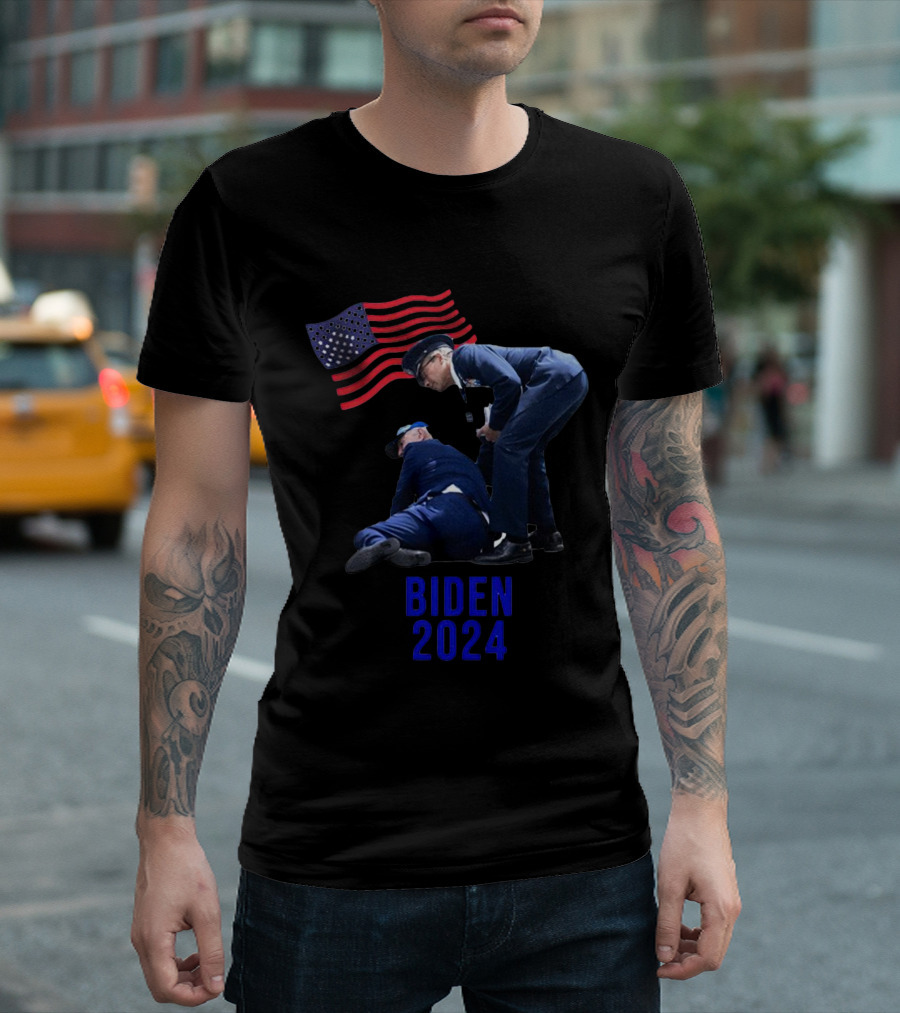 Biden 2024 American Flag Salute And Support Leadership T-Shirt