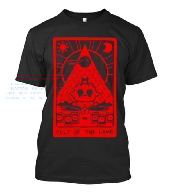 Cult Of The Lamb Red Tarot Pyramid With Sun And Moon Symbols T-Shirt