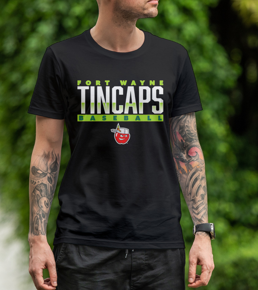 Fort Wayne TinCaps Baseball Logo With Apple Mascot T-Shirt