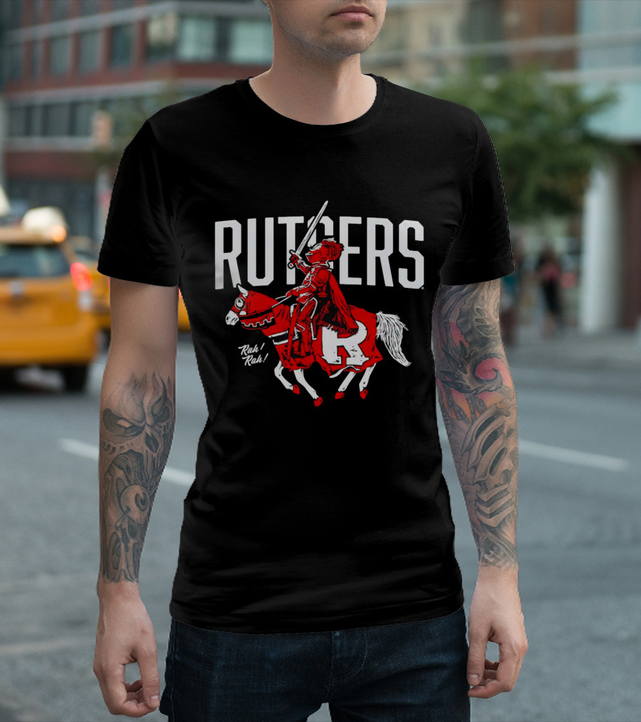 Rutgers Knights Rah Rah Iconic Sword-Wielding Mascot on Horseback T-Shirt