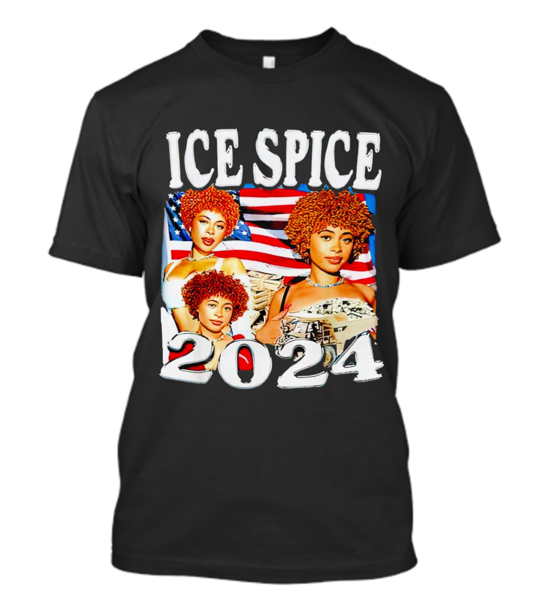 Ice Spice 2024 Vintage American Flag T-Shirt