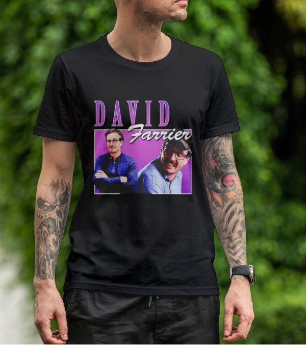 David Farrier Purple Retro Double Image T-Shirt