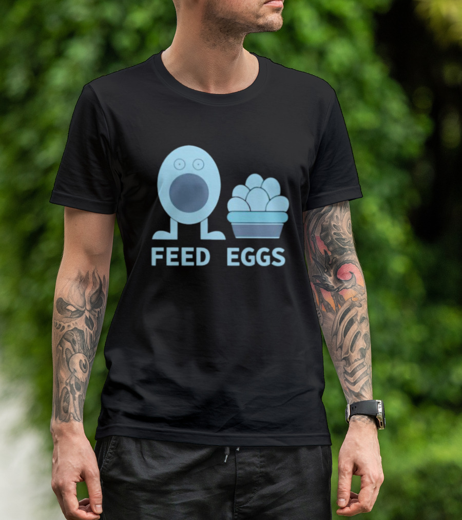 FEED EGGS Fun Cartoon Basket T-Shirt