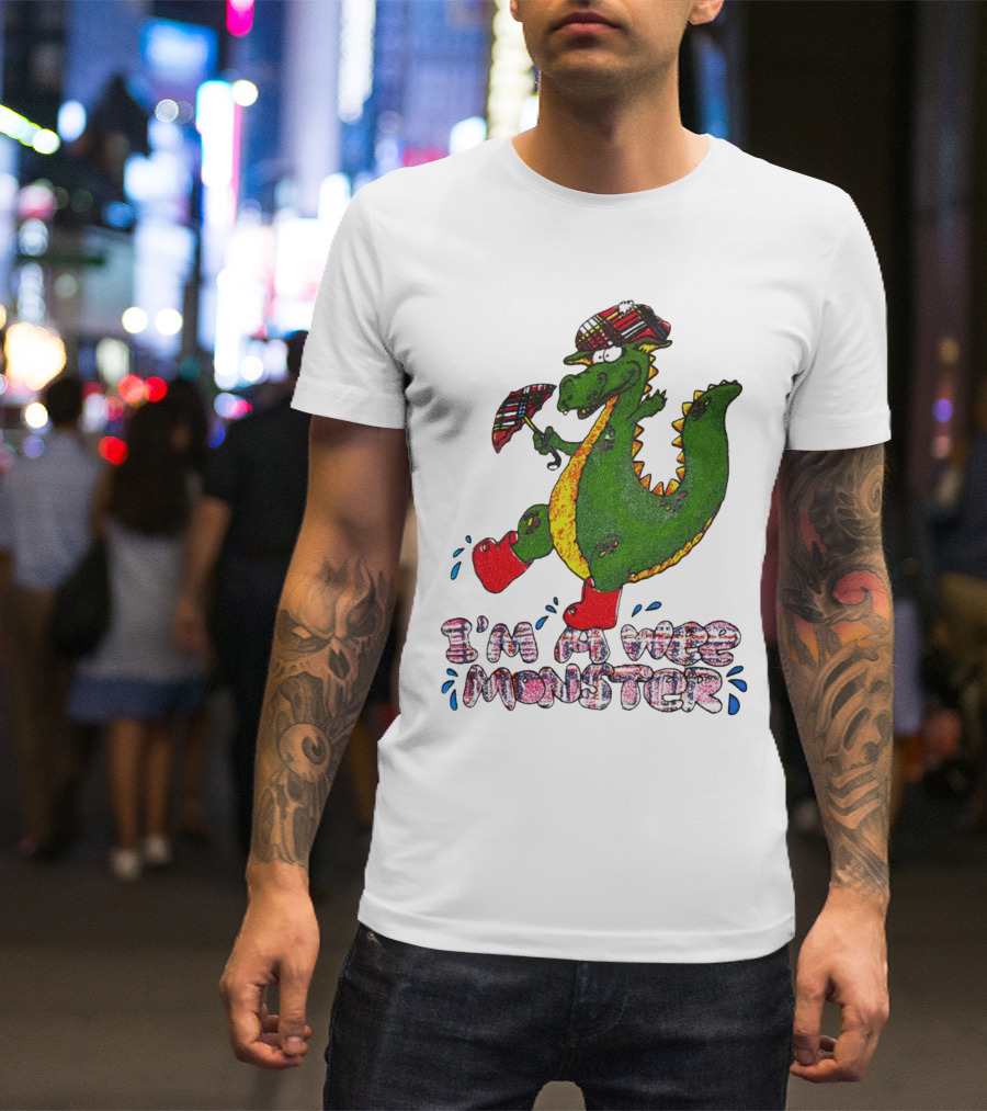 I’m A Wee Monster Scottish Dragon With Plaid Hat And Boots T-Shirt