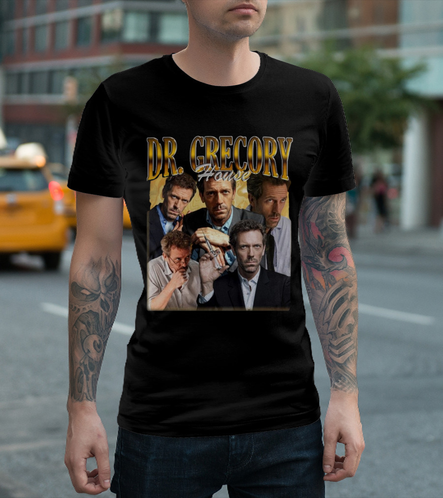 Dr. Gregory House Vintage 90s Photo Collage T-Shirt