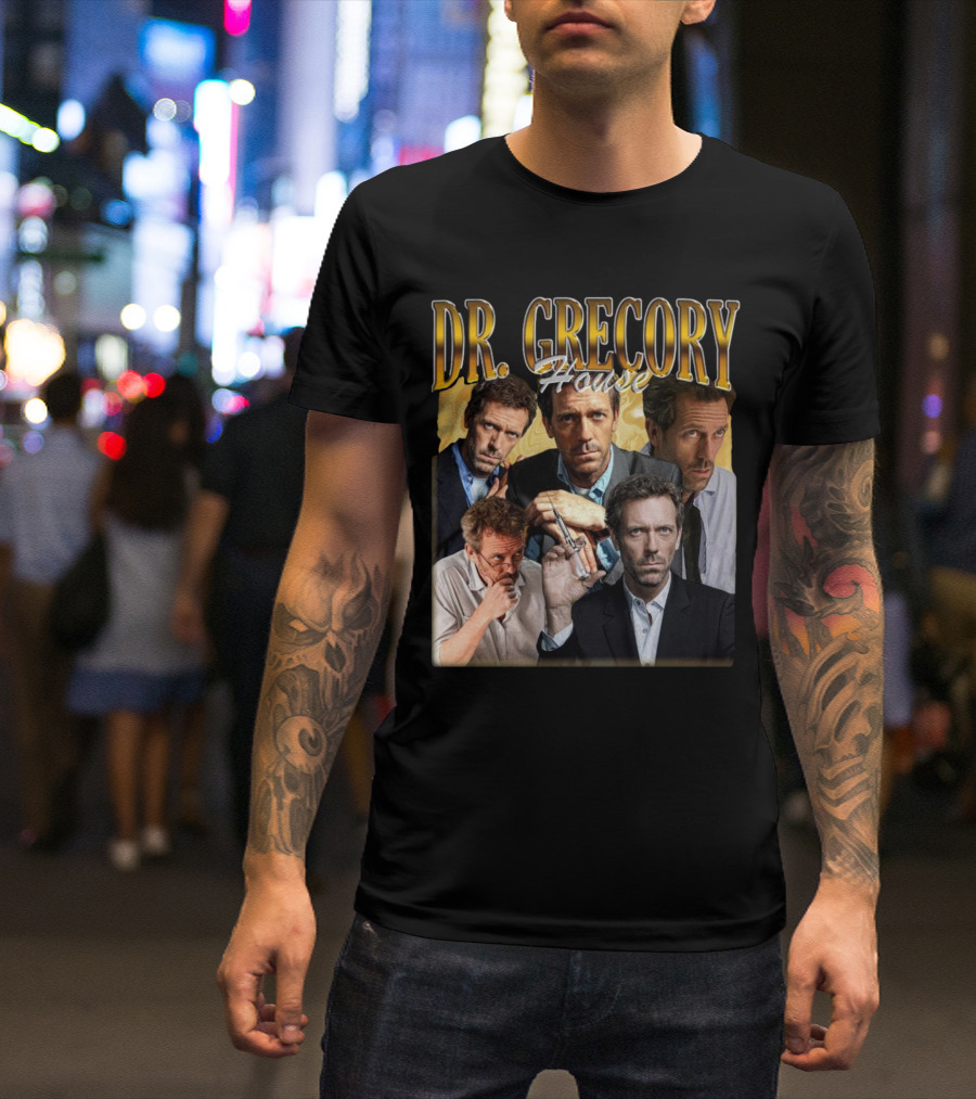 Dr. Gregory House Vintage 90s Photo Collage T-Shirt