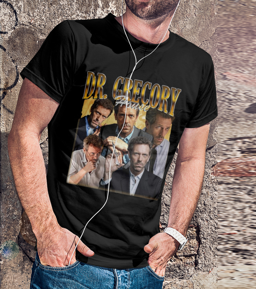 Dr. Gregory House Vintage 90s Photo Collage T-Shirt