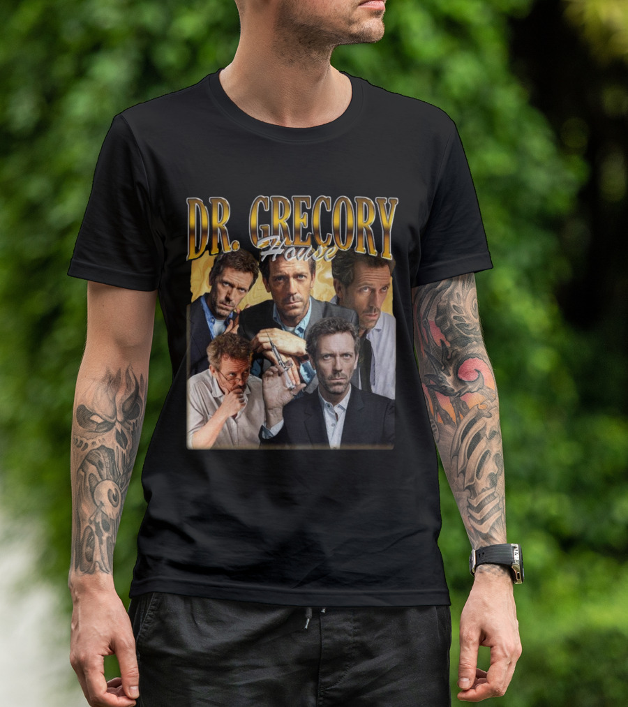 Dr. Gregory House Vintage 90s Photo Collage T-Shirt