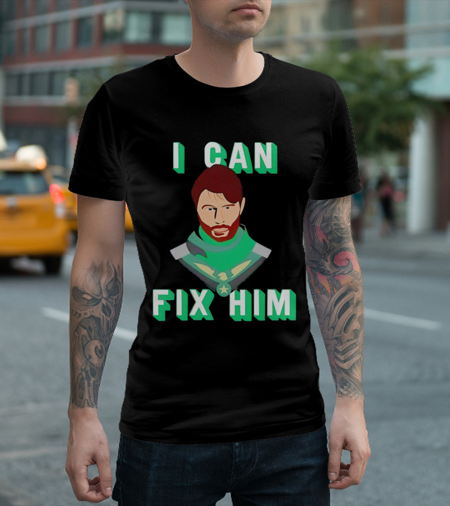 Nerdy Squirrel Studios Soldier Boy I Can Fix Him Superhero T-Shirt