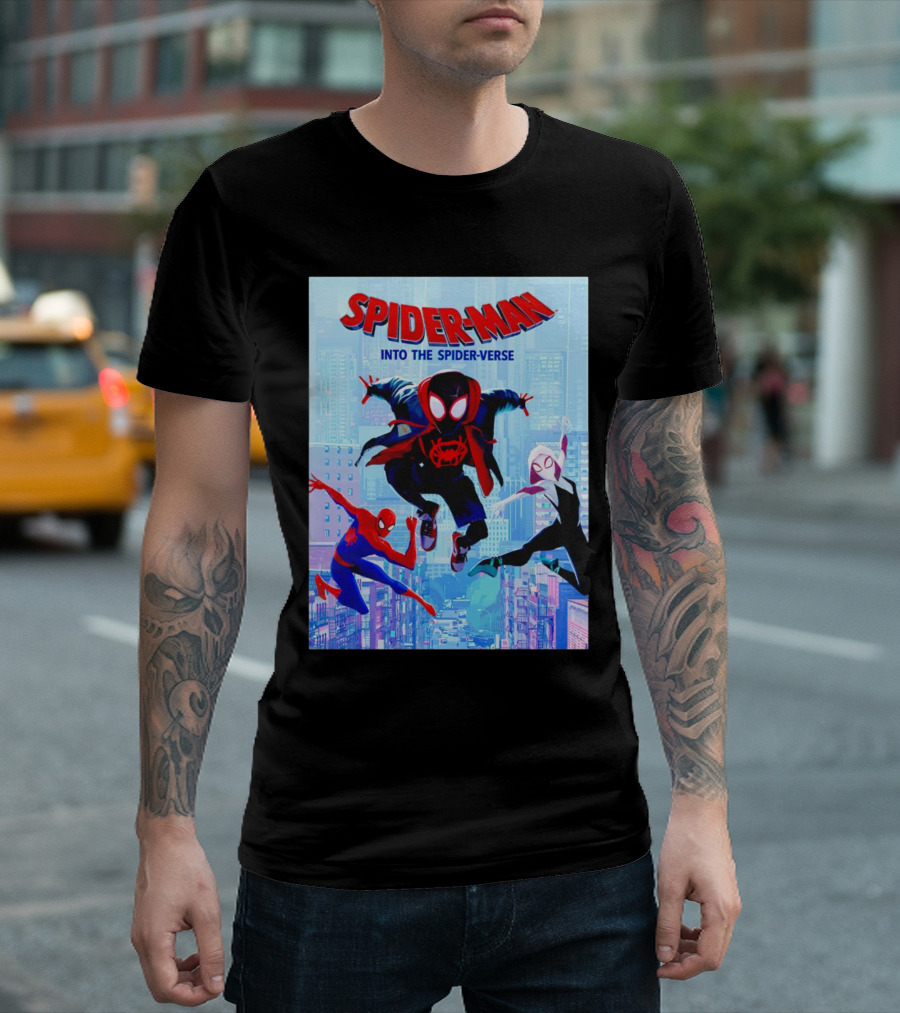 Spider-Man Into the Spider-Verse Miles Morales Gwen Stacy Peter Parker T-Shirt