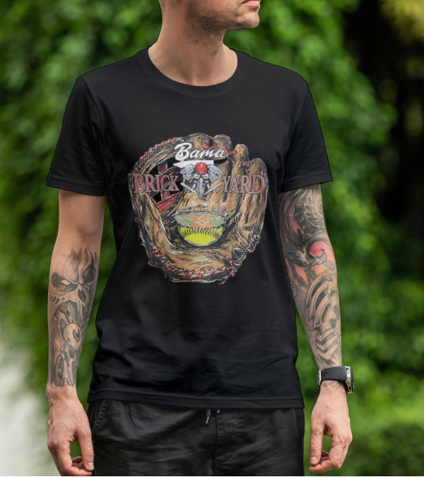 Bama Brick Yard Baseball Elephant Glove Stadium T-Shirt