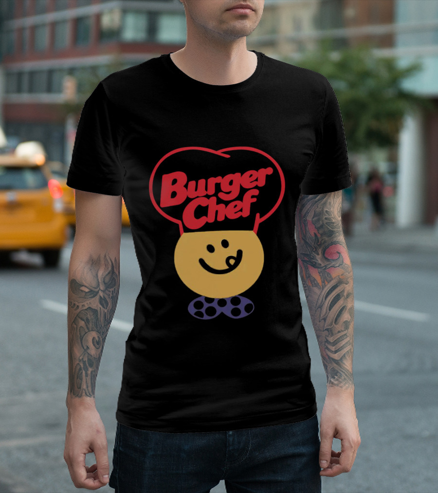 Burger Chef Happy Smiley Face With Chef Hat T-Shirt
